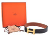 Authentic HERMES Constance Leather Belt Size 65cm 25.6" Black Brown Box 4739E