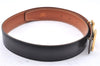 Authentic HERMES Constance Leather Belt Size 65cm 25.6" Black Brown Box 4739E