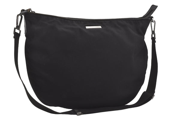 Authentic GUCCI Vintage Shoulder Cross Body Bag Nylon Leather Black  4739I