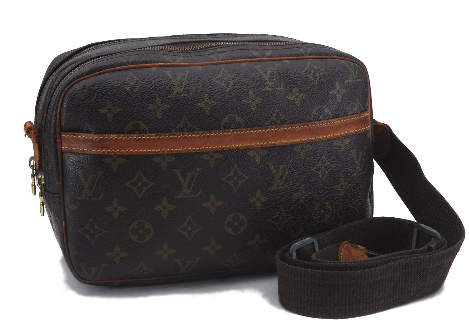 Auth Louis Vuitton Monogram Reporter PM Shoulder Cross Bag M45254 Junk 4740D