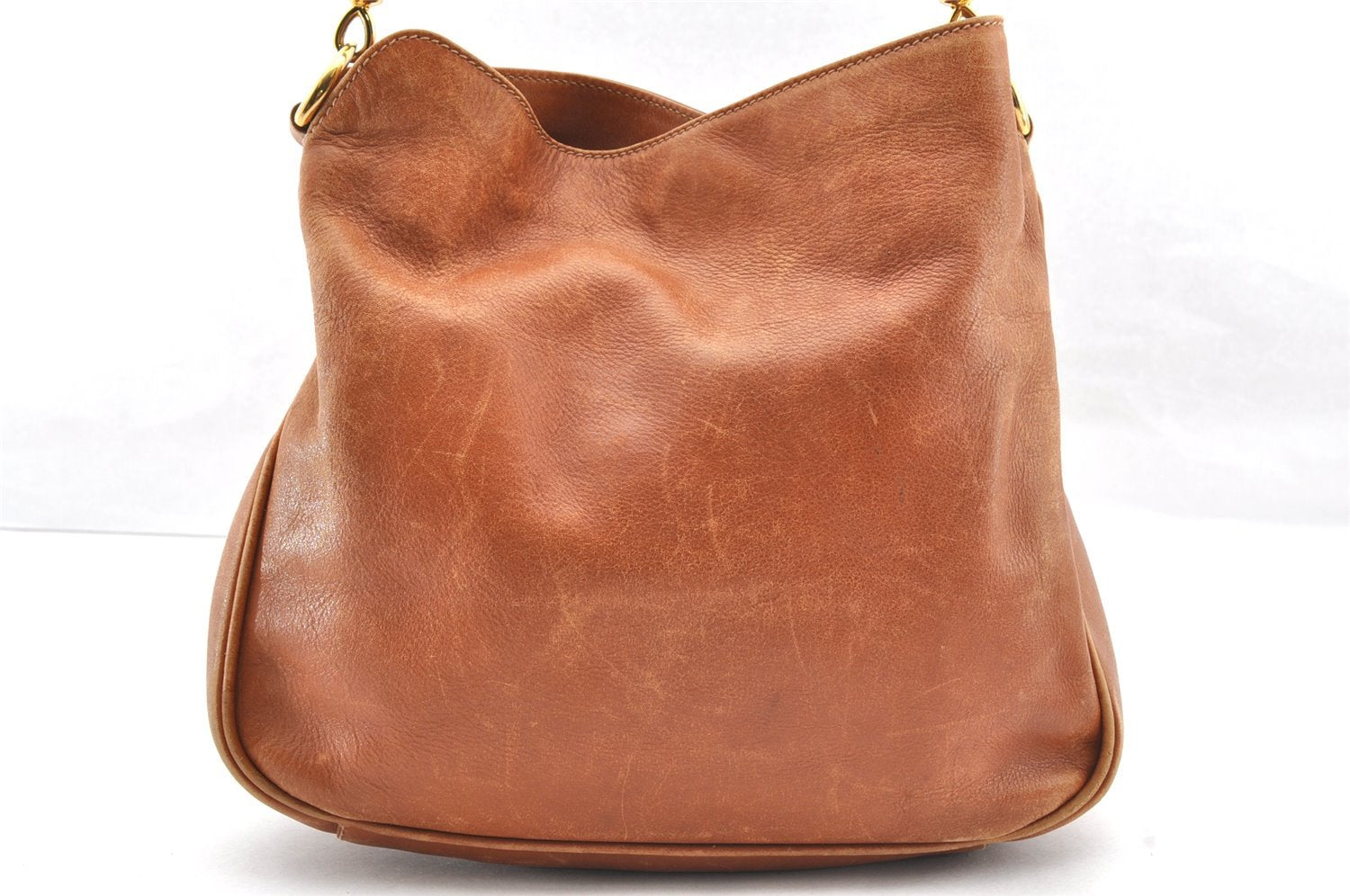 Authentic GUCCI Bamboo 2Way Shoulder Crossbody Hand Bag Leather Brown Junk 4740I