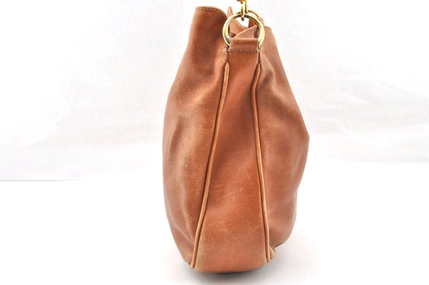 Authentic GUCCI Bamboo 2Way Shoulder Crossbody Hand Bag Leather Brown Junk 4740I