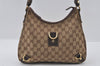 Authentic GUCCI Abbey Shoulder Hand Bag GG Canvas Leather 130738 Brown 4741I