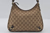 Authentic GUCCI Abbey Shoulder Hand Bag GG Canvas Leather 130738 Brown 4741I