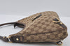 Authentic GUCCI Abbey Shoulder Hand Bag GG Canvas Leather 130738 Brown 4741I