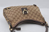 Authentic GUCCI Abbey Shoulder Hand Bag GG Canvas Leather 130738 Brown 4741I