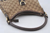 Authentic GUCCI Abbey Shoulder Hand Bag GG Canvas Leather 130738 Brown 4741I