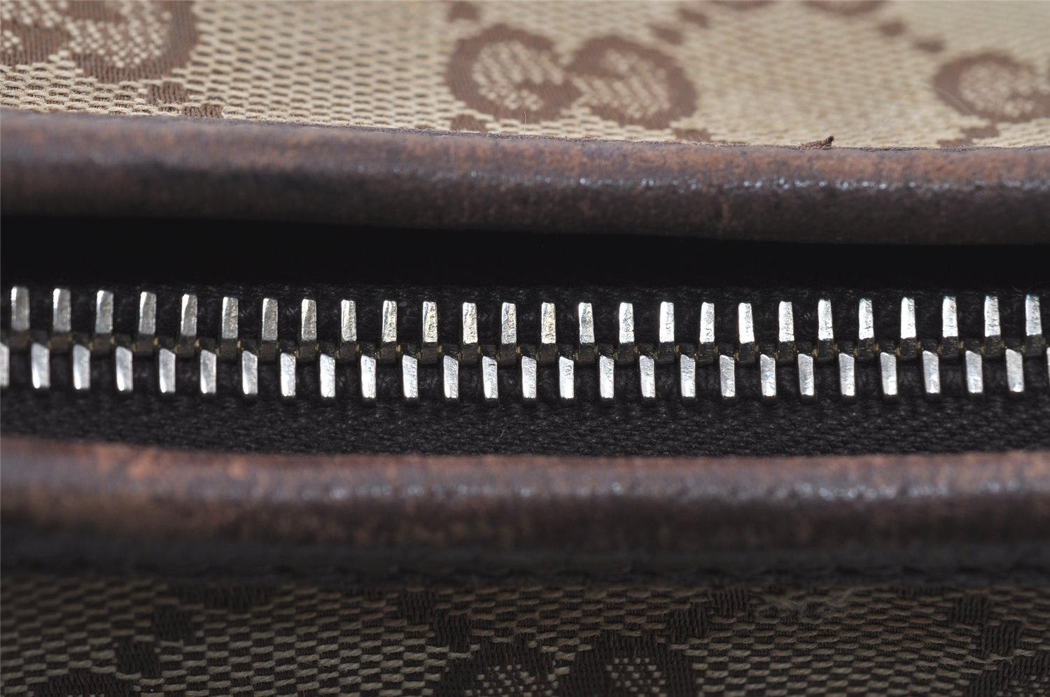 Authentic GUCCI Abbey Shoulder Hand Bag GG Canvas Leather 130738 Brown 4741I