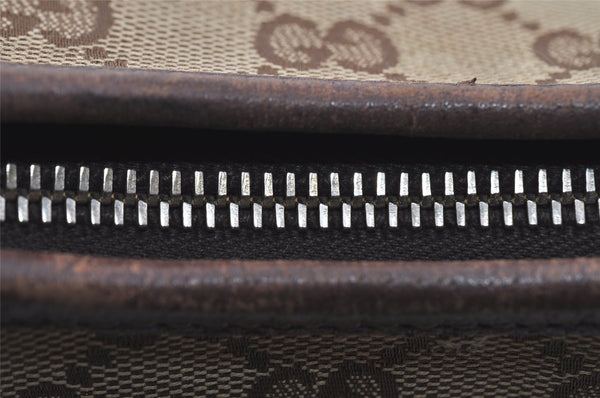 Authentic GUCCI Abbey Shoulder Hand Bag GG Canvas Leather 130738 Brown 4741I