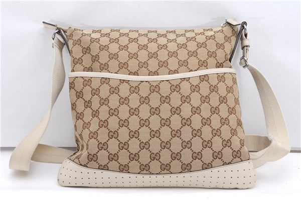 Authentic GUCCI Shoulder Cross Body Bag GG Canvas Leather 145857 Brown 4742F