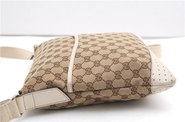 Authentic GUCCI Shoulder Cross Body Bag GG Canvas Leather 145857 Brown 4742F