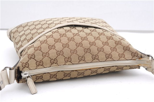 Authentic GUCCI Shoulder Cross Body Bag GG Canvas Leather 145857 Brown 4742F
