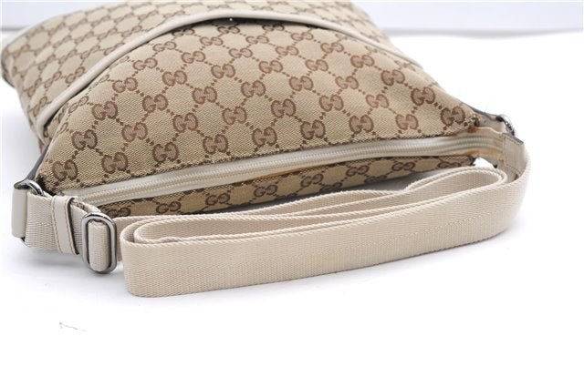 Authentic GUCCI Shoulder Cross Body Bag GG Canvas Leather 145857 Brown 4742F