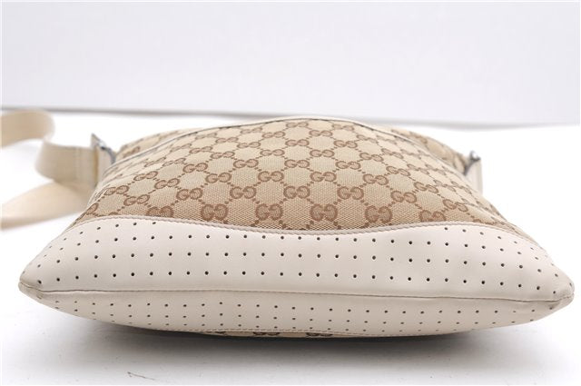 Authentic GUCCI Shoulder Cross Body Bag GG Canvas Leather 145857 Brown 4742F