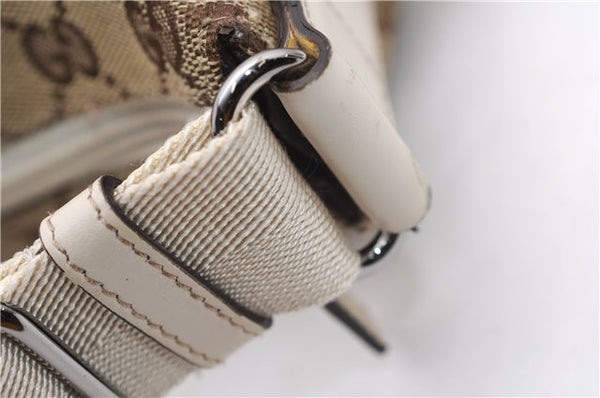 Authentic GUCCI Shoulder Cross Body Bag GG Canvas Leather 145857 Brown 4742F