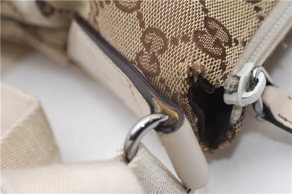 Authentic GUCCI Shoulder Cross Body Bag GG Canvas Leather 145857 Brown 4742F