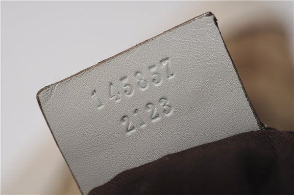 Authentic GUCCI Shoulder Cross Body Bag GG Canvas Leather 145857 Brown 4742F