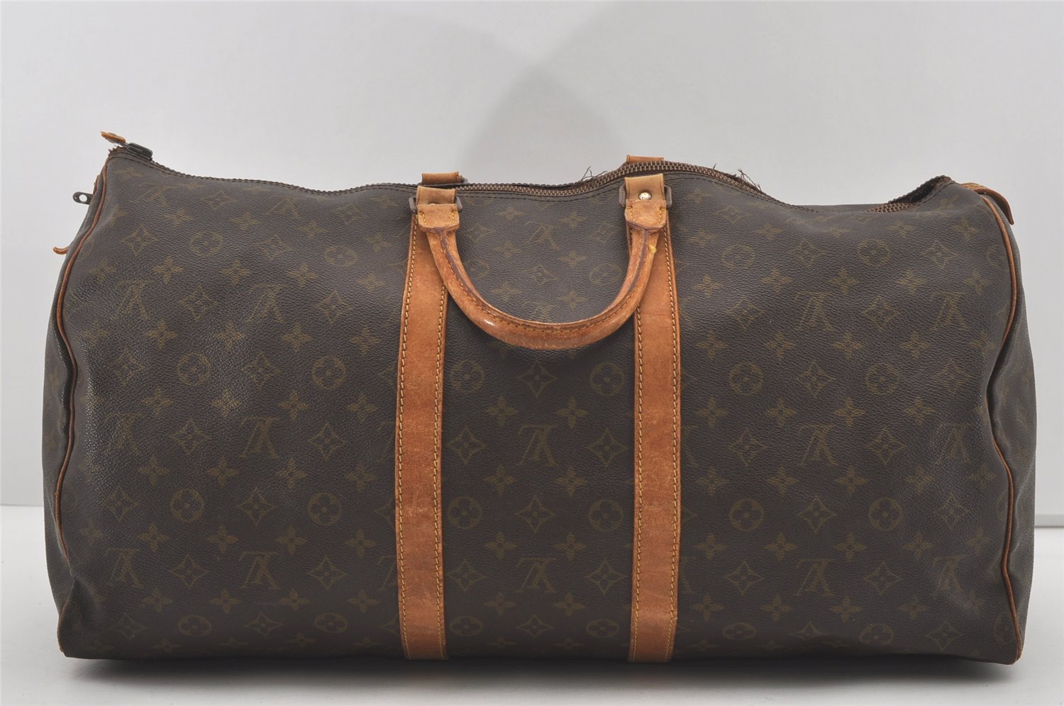 Authentic Louis Vuitton Monogram Keepall 55 Boston Bag Old Model LV Junk 4742I