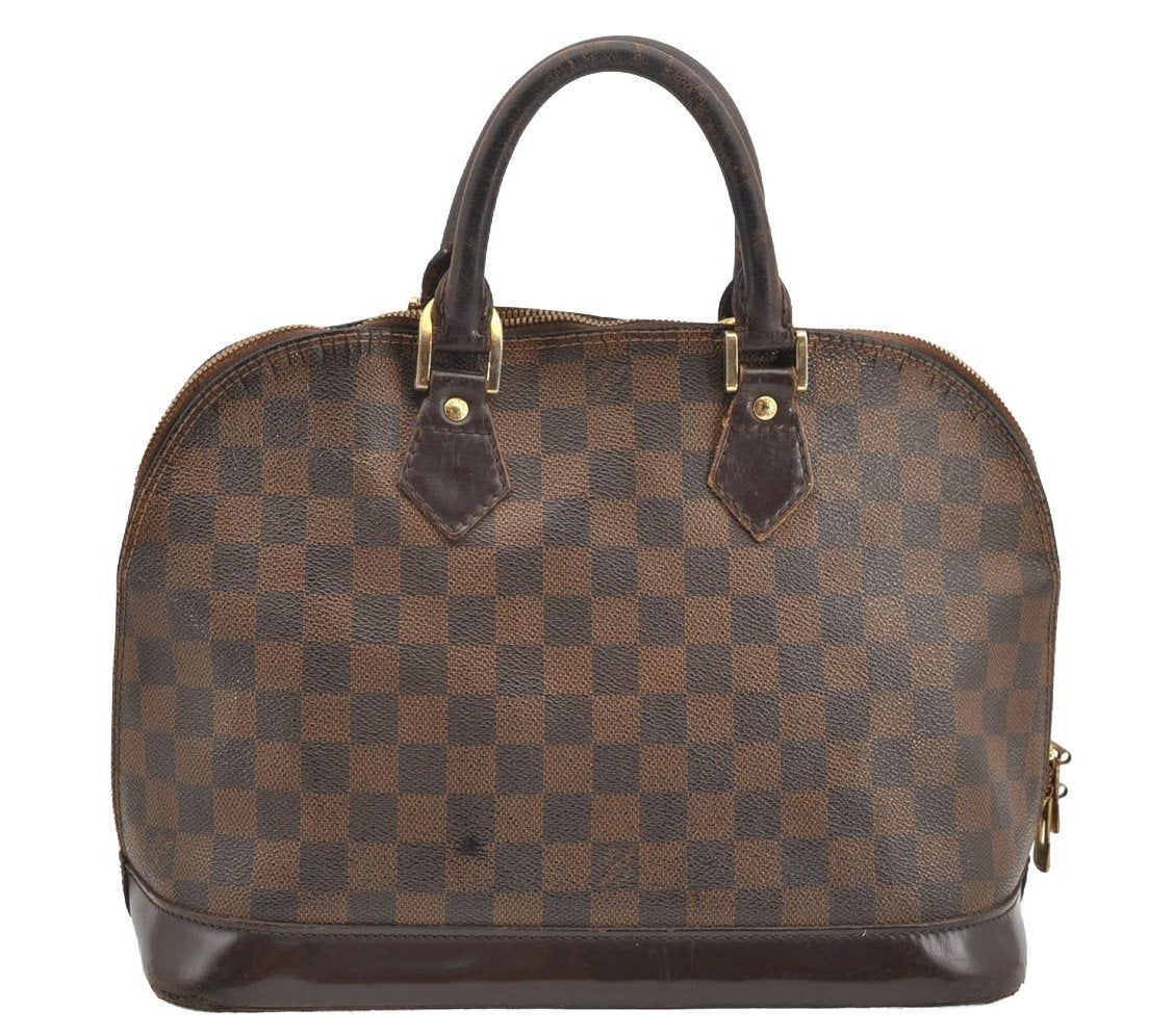 Authentic Louis Vuitton Damier Alma Hand Bag Purse N51131 LV 4743I