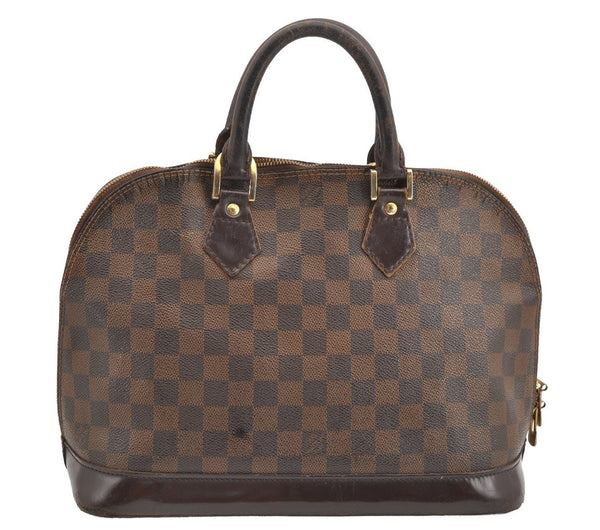 Authentic Louis Vuitton Damier Alma Hand Bag Purse N51131 LV 4743I