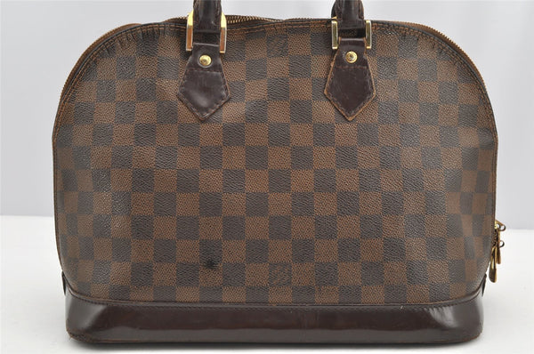 Authentic Louis Vuitton Damier Alma Hand Bag Purse N51131 LV 4743I