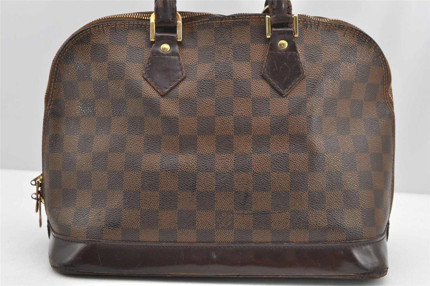 Authentic Louis Vuitton Damier Alma Hand Bag Purse N51131 LV 4743I