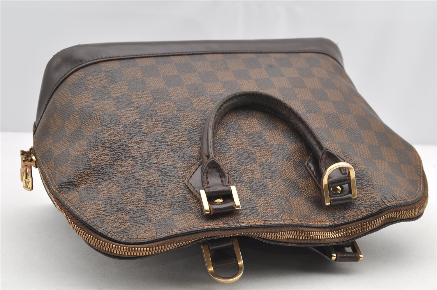 Authentic Louis Vuitton Damier Alma Hand Bag Purse N51131 LV 4743I