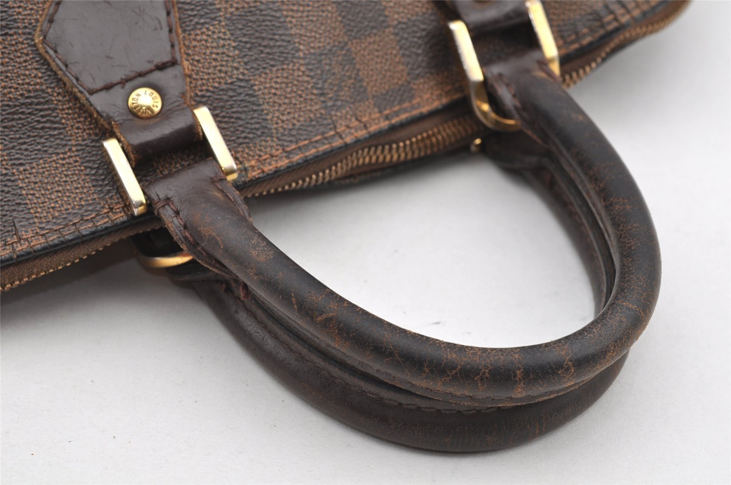 Authentic Louis Vuitton Damier Alma Hand Bag Purse N51131 LV 4743I