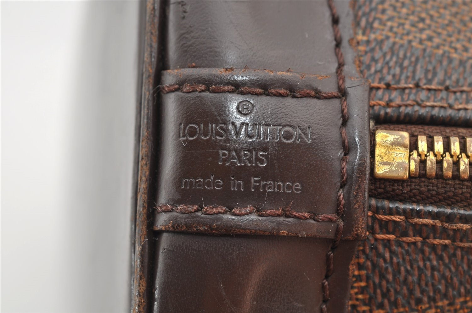 Authentic Louis Vuitton Damier Alma Hand Bag Purse N51131 LV 4743I