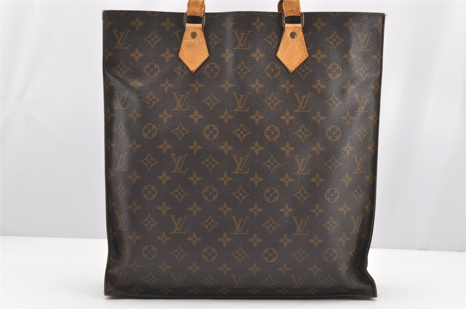 Authentic Louis Vuitton Monogram Sac Plat Hand Tote Bag M51140 LV 4744I