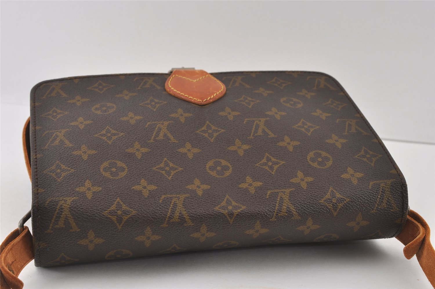 Authentic Louis Vuitton Monogram Cartouchiere GM Shoulder Bag Old Model 4745I