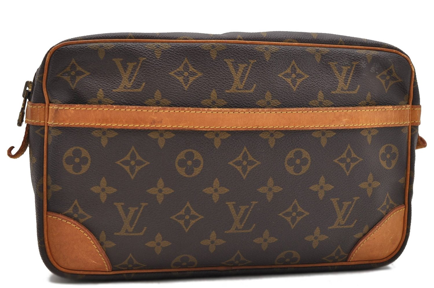 Authentic Louis Vuitton Monogram Compiegne 28 Clutch Hand Bag M51845 LV 4746D