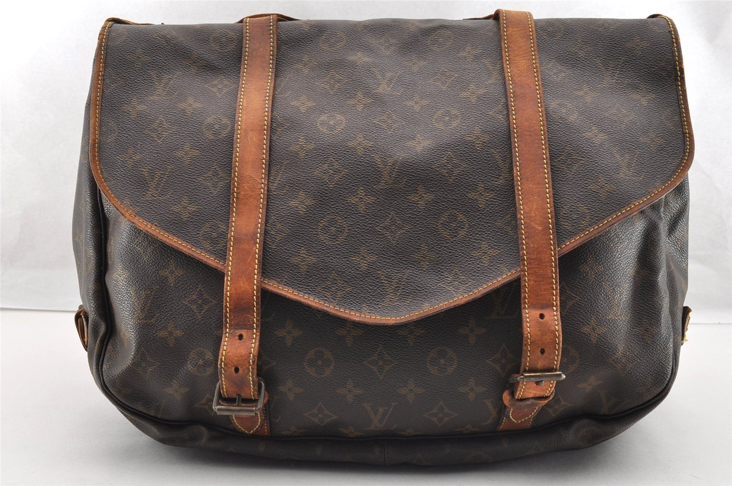 Authentic Louis Vuitton Monogram Saumur 43 Shoulder Cross Bag M42252 Junk 4748I