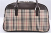 Authentic BURBERRY Nova Hand Bag Purse Canvas Leather Beige Brown 4753E