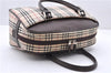 Authentic BURBERRY Nova Hand Bag Purse Canvas Leather Beige Brown 4753E