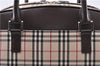 Authentic BURBERRY Nova Hand Bag Purse Canvas Leather Beige Brown 4753E