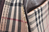 Authentic BURBERRY Nova Hand Bag Purse Canvas Leather Beige Brown 4753E