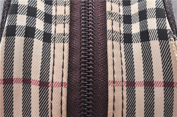 Authentic BURBERRY Nova Hand Bag Purse Canvas Leather Beige Brown 4753E
