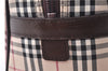 Authentic BURBERRY Nova Hand Bag Purse Canvas Leather Beige Brown 4753E