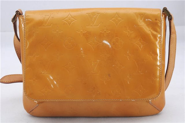 Auth Louis Vuitton Vernis Thompson Street Shoulder Bag Yellow M91071 LV 4754D