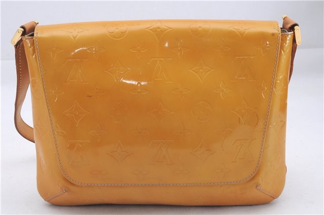 Auth Louis Vuitton Vernis Thompson Street Shoulder Bag Yellow M91071 LV 4754D