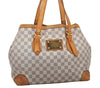 Authentic Louis Vuitton Damier Azur Hampstead MM N51206 Shoulder Tote Bag 4756I