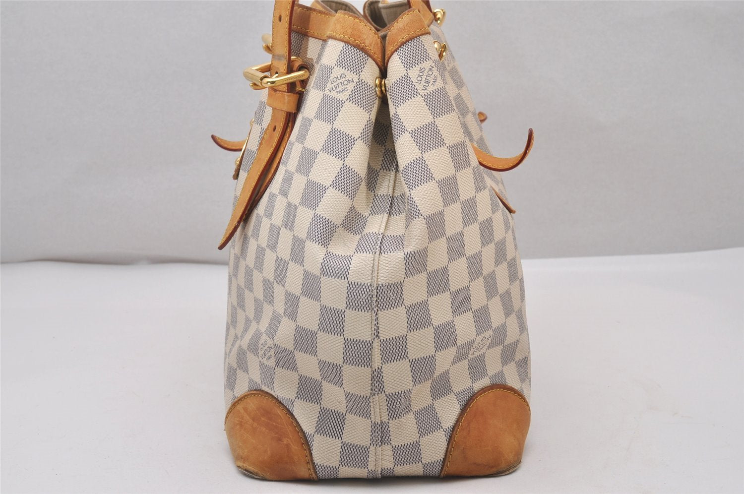 Authentic Louis Vuitton Damier Azur Hampstead MM N51206 Shoulder Tote Bag 4756I