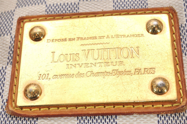 Authentic Louis Vuitton Damier Azur Hampstead MM N51206 Shoulder Tote Bag 4756I