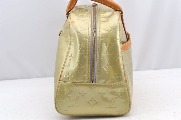 Auth Louis Vuitton Vernis Tompkins Square Hand Bag Light Green M91150 LV 4758I