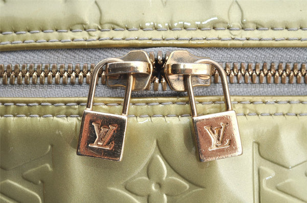 Auth Louis Vuitton Vernis Tompkins Square Hand Bag Light Green M91150 LV 4758I
