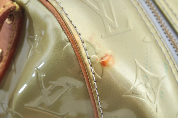 Auth Louis Vuitton Vernis Tompkins Square Hand Bag Light Green M91150 LV 4758I