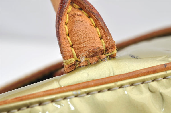 Auth Louis Vuitton Vernis Tompkins Square Hand Bag Light Green M91150 LV 4758I