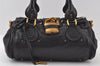 Authentic Chloe Paddington Vintage Leather Shoulder Hand Bag Black 4761I