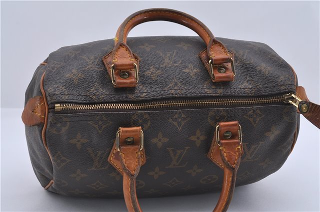 Authentic Louis Vuitton Monogram Speedy 25 Boston Hand Bag M41528 LV 4762D